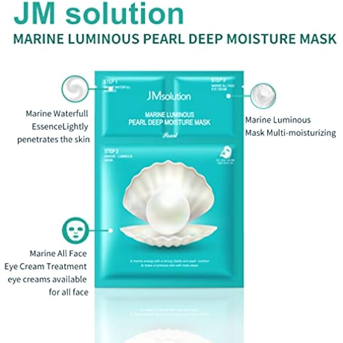 JMsolution JM FACE MASK [10PACK] HYDRATING COLLAGEN FACIAL MASKS - PORE MINIMIZER - PEEL OFF SHEETS - KOREAN BEAUTY SKIN CARE - MOISTURIZING SHEET PACK - Image 3